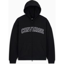 Converse Classic Erkek Fermuarlı Siyah Hoodie