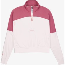 Converse Wordmark Kadın Yarım Fermuarlı Pembe Sweatshirt