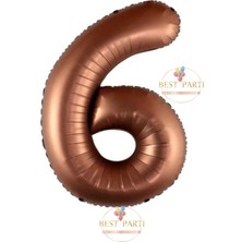 6 Yaş Kahverengi Rakam Folyo Balon