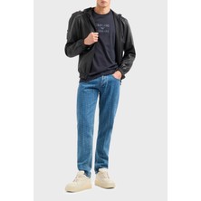 Emporio Armani Logo Baskılı Pamuklu Slim Fit Düşük Bel Normal Paça Jeans Erkek Kot Pantolon EM000668 AF13444 FB054