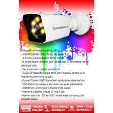 Bayicam 4 Kameralı Kare 4 Dış Kamera Set 500 GB HDD Full HD Renkli Gece Görüşlü Güvenlik Kamerası Sistemi