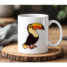 BB Design Kuş Tasarımlı Beyaz Seramik Baskılı Kupa Bardak 330 ml