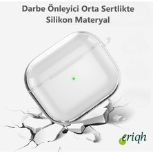 Eriqh Apple Airpods 4.nesil Uyumlu Darbelere, Çizilmeye Dayanıklı Askı Aparatlı Silikon şeffaf kılıf