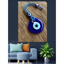 Nazar Boncuğu ve Koruma Simgesi Dekoratif Kanvas - Mdf Ahşap Tablo