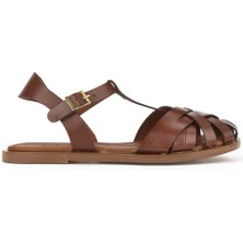Ziya, Kadın Hakiki Deri Sandalet 1511010Z07 Kahve