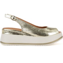 Ziya, Kadın Hakiki Deri Topuklu Sandalet 151992Z50000 Altın