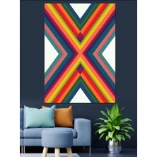 Renkli Çapraz Desen Dekoratif Kanvas - Mdf Ahşap Tablo