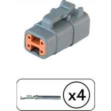 Deutsch DTM06-4S Erkek Konnektör 4 Pin Kablosuz