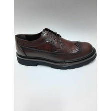 Zeybek Ayakkabı Zeybek  Deri Kalın Taban Moliere Model Kahverengi Bağcıklı Erkek Ayakkabı C-Mlrezybk