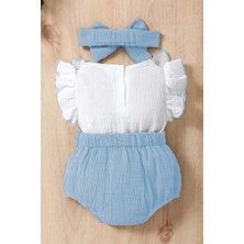 BS Hood x Ipek Atlas Kız Bebek Müslin Bandanalı Hediyelik Romper Zıbın