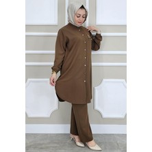 Pys Giyim Kadın Sallantı Aksesuarlı Hakim Yaka Tesettür Takım