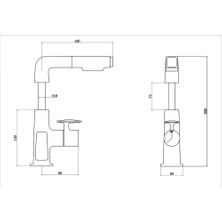 Fleko Lıght 122 Lıght Antrasit Lavabo Bataryası