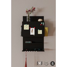 Çok Fonksiyonlu Metal Duvar Rafı ve Askılık - Dekoratif, Kitaplık, Anahtarlık & Organizer & Askılık