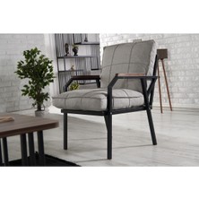 Mygusi Hayal Serisi Balkon, Bahçe, Cafe - Metal Kanepe Koltuk Takımı - 2+1+1 Sehpalı - Açık Gri
