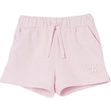 Gap Pembe Logo Pull-On Fransız Havlu Kumaş Şort Erkek Çocuk İçin %23 Geri Dönüştürülmüş Polyester