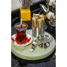 Reyo Paslanmaz Çelik Altlıklı Çay Süzgeci 304 Kalite Paslanmaz Çelik
