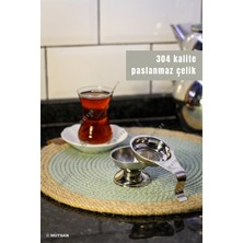 Reyo Paslanmaz Çelik Altlıklı Çay Süzgeci 304 Kalite Paslanmaz Çelik