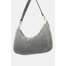 Guess Kadınzalina Taşlı Mini Omuz Çantası - Gümüş