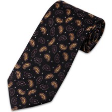 Siyah Desenli Ipek Kravat
