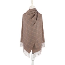 Kahverengi Ekose Desen Kışlık Şal