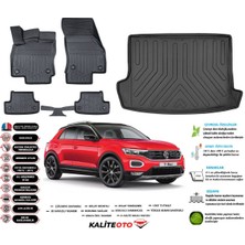 Volkswagen T-Roc 2020 Model Üst Esnek Bagaj Havuzu Araca Özel Siyah Paspas Takımı