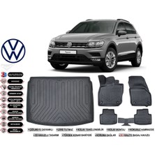 Volkswagen Tiguan 2019 Model Alt Bagaj Havuzu Araca Özel Siyah Havuzlu Paspas Takımı Sett