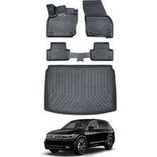 Volkswagen Tiguan 2017 Model Alt Bagaj Havuzu Araca Özel Siyah Paspas Takımı