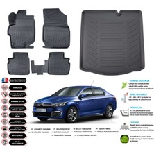 Citroen C-Elysee 2015 Model Esnek Bagaj Havuzu Araca Özel Siyah Paspas Takımı