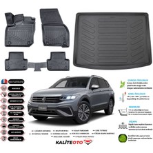 Volkswagen Tiguan 2019 Model Üst Esnek Bagaj Havuzu Araca Özel Siyah Paspas Takımı