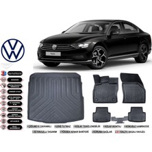 Volkswagen Passat B8 2022 Model Bagaj Havuzu Araca Özel Siyah Havuzlu Paspas Takımı Sett