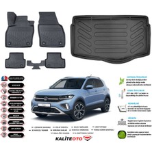 Volkswagen T-Cross 2020 Model Alt Esnek Bagaj Havuzu Araca Özel Siyah Paspas Takımı
