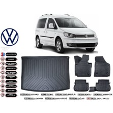 Volkswagen Caddy 2015 Model Bagaj Havuzu Araca Özel Siyah Havuzlu Paspas Takımı Sett