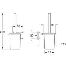 Vitra Base 600 A44135 Duvardan Tuvalet Fırçası