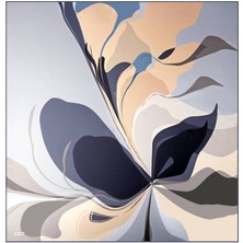 Bursa İpek Marin Orkide Desen Twill Ipek Eşarp