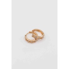 Glare Jewellery Shesra İkili Minimal Taş Detaylı Küpe