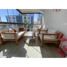 Odun's Hera 3+1+1 Bahçe Balkon Teras Ahşap Oturma Grubu