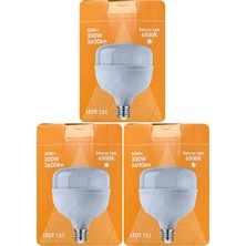 (3 adet) Osaka 50W (300W) Beyaz IŞIK E27 DUYLU (Kalın Duy) LED Torch Ampul