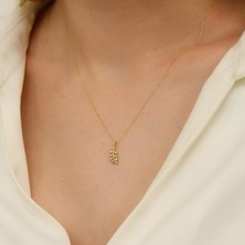Luminis Jewel Yaprak Figürlü Taşlı Altın Kolye – Doğadan Ilham Alan Zarafet