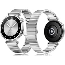 Sneezy Huawei Watch Gt5 41MM Ile Uyumlu Renk Detaylı 18MM Paslanmaz Çelik Metal Kordon Kayış