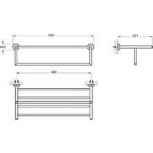 Vitra A44108 Base 200 Krom Havlu Rafı