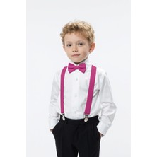 Çocuk Papyon  Pantolon Askı Takımı Gösteri Düğün Mezuniyet Doğum Günü Ayarlanabilir Askı Papyon Set