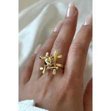 Premium Seri S.O.S Tasarım Cilalı Ayarlanabilir Kadın Yüzük