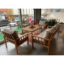 Odun's Retro 3+1+1 Bahçe Balkon Teras Ahşap Oturma Grubu
