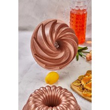 Doremcy 3lü Granit Döküm Kek ve Tart Kalıbı 26CM Rosegold Dilimli Turta Kalıbı Kek Kalıbı