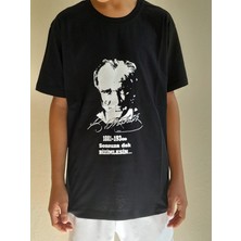 Atatürk Imza Baskılı Çocuk Siyah Tişört