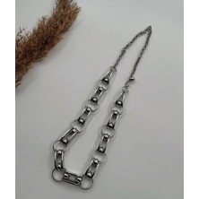 Ömür Aksesuar Çelik Kolye Kalın Gümüş