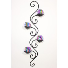 Teknotrust Ferforje Duvar Mumluğu 4 Vitray Camlı