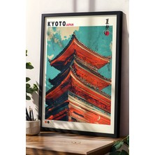 Kyoto Kiyomizu Tapınağı Japon Sanatı Doğal Ahşap Çerçeveli Duvar tablosu