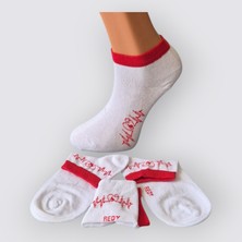 Butik Kadın 3'Lü Kan Grubu Pamuklu Patik Çorap (0 Rh+)
