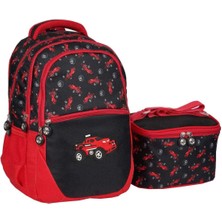 Lacivert Arabalı Ilkokul Çantası Beslenme Çantalı 1350-2